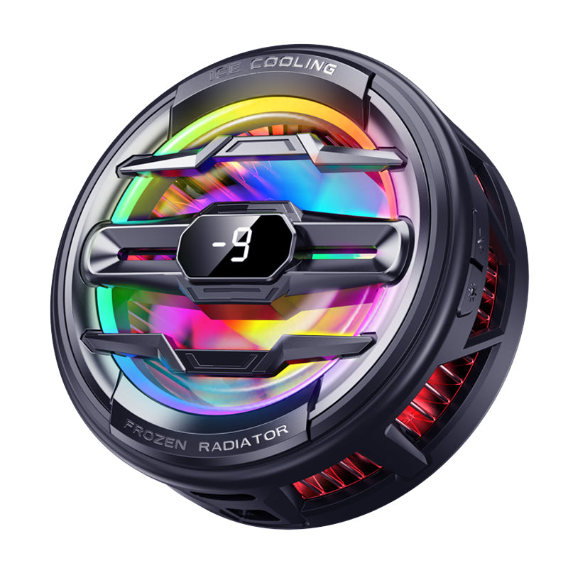 K22 Magnetic Ice-Cooling Phone Cooler – 15W High Power, RGB Lights, AI Temp Control