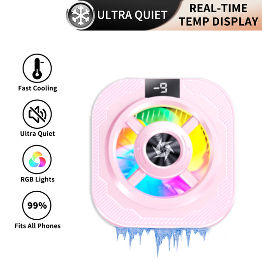 Square RGB Semiconductor Phone Cooler with Temp Display L39