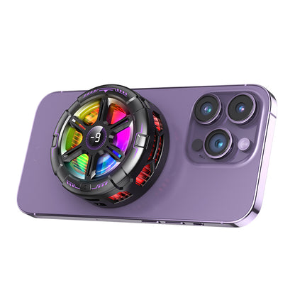 K21 Magnetic & Clip Ice-Cooling Phone Cooler – 15W High Power, RGB Lights, AI Temp Control