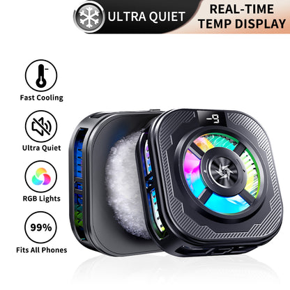 Square RGB Semiconductor Phone Cooler with Temp Display L39
