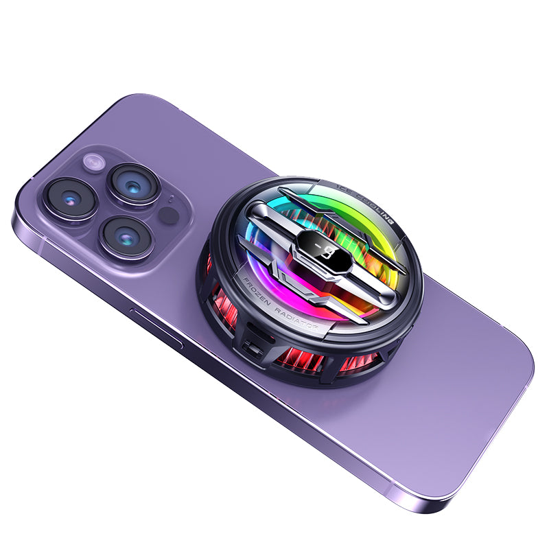 K22 Magnetic Ice-Cooling Phone Cooler – 15W High Power, RGB Lights, AI Temp Control