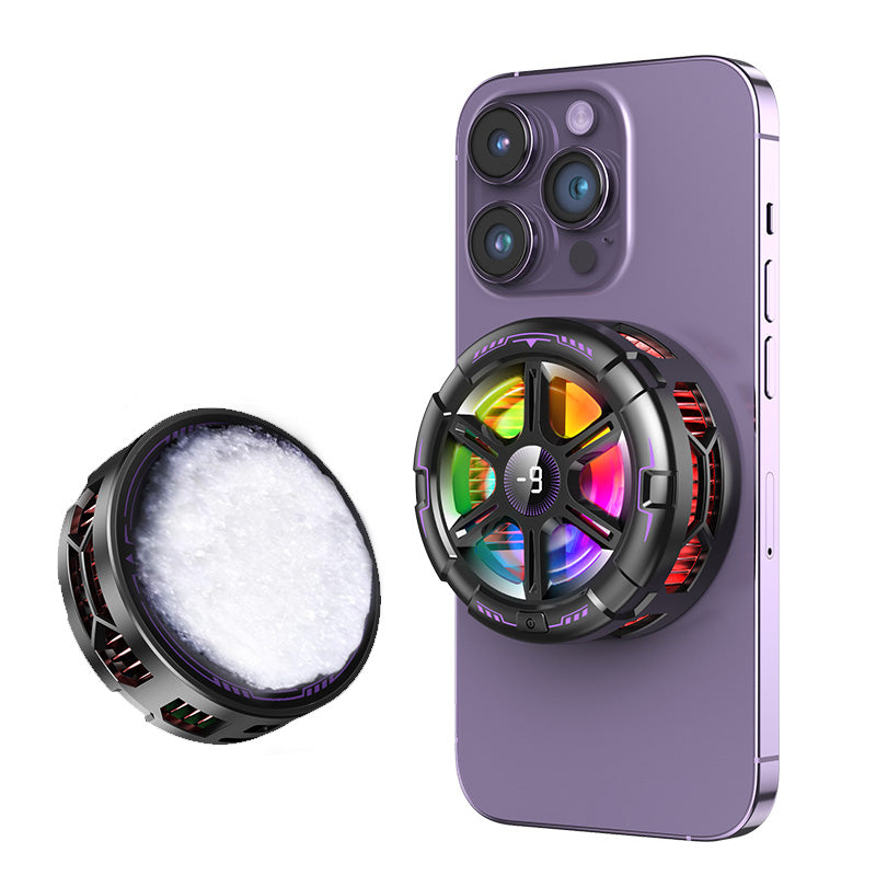 K21 Magnetic & Clip Ice-Cooling Phone Cooler – 15W High Power, RGB Lights, AI Temp Control