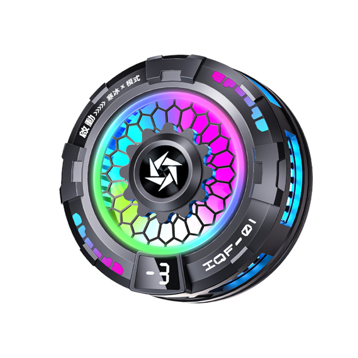 Honeycomb RGB Semiconductor Phone Cooler with Temp Display | Ultra Quiet Gaming Radiator
